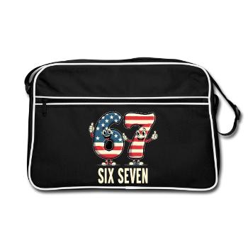 US Flag 67 Memes Six Seven - Sac Retro - noir/blanc - Devant