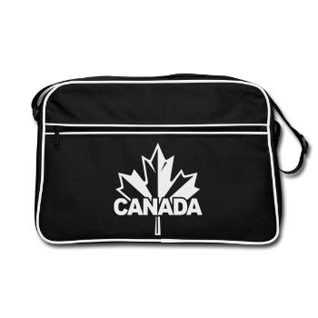 Kanada Ahornblatt Logo - Retro Tasche - Schwarz/Weiß - Vorne