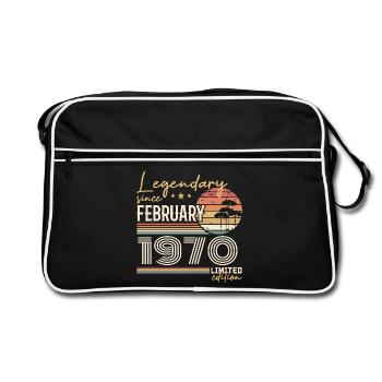 Februar 1970 Jubiläum 1970 Legends Februar - Retro Tasche - Schwarz/Weiß - Vorne