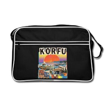 Corfu Greece - Retro Bag - black/white - Front