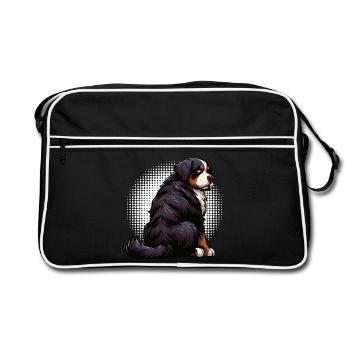Bouvier bernois, chiens de montagne, propriétaires de chiens de montagne - Sac Retro - noir/blanc - Devant