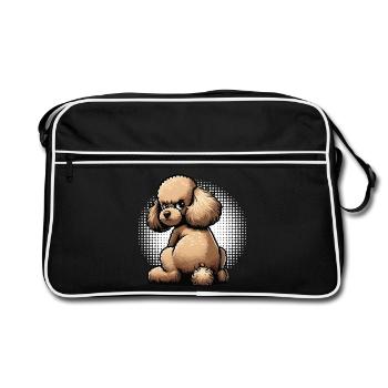 Caniche Caniche Propriétaire Caniche Amoureux Caniche Chien - Sac Retro - noir/blanc - Devant