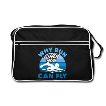 Funny Swimmers Sayings & Swimming Club Design - Retro Bag - black/white - Front