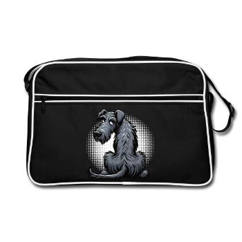 Lévrier irlandais Lévrier Propriétaire de chien de lévrier Fan de chien de loup - Sac Retro - noir/blanc - Devant