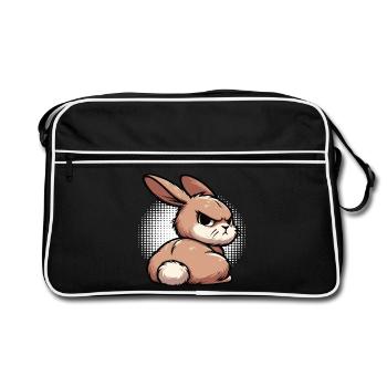 Rabbit Bunny Bunny Long Eared Thumper Ram - Retro Bag - black/white - Front
