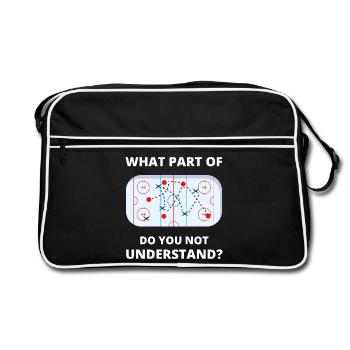 What Part of Dont You Understand Hockey Funny Gift - Retro Bag - black/white - Front