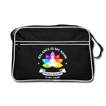 Chakra Balance - Heilung ist mein Weg - Retro Tasche - Schwarz/Weiß - Vorne
