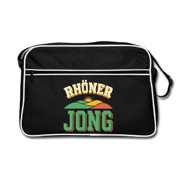 Rhöner Jong - Rhön Heimat Berge Retro - Retro Tasche - Schwarz/Weiß - Vorne