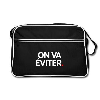 ON VA ÉVITER | Expression humour minimaliste - Sac Retro - noir/blanc - Devant