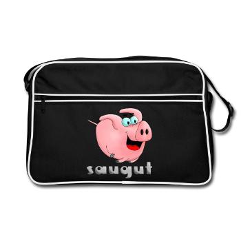 Suction - sow - piglets - Retro Bag - black/white - Front