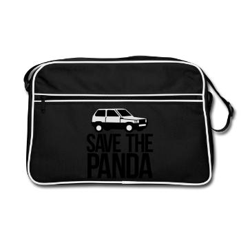 save the panda - Retro Bag - black/white - Front