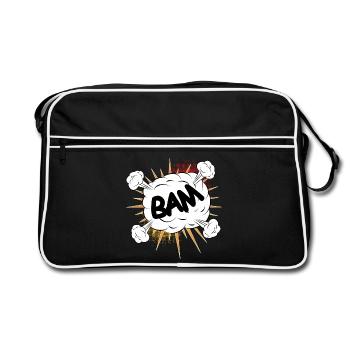 Bam comic fight cloud pour vos propres textes et motifs - Sac Retro - noir/blanc - Devant