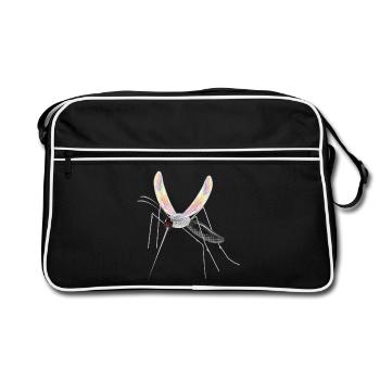 dessin irisé d'un moustique moustique - Sac Retro - noir/blanc - Devant