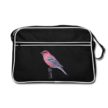 Cardinal aquarelle sur branche - Sac Retro - noir/blanc - Devant