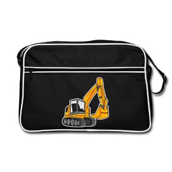 Pelles à godets Excavatrices Pelles - Sac Retro - noir/blanc - Devant