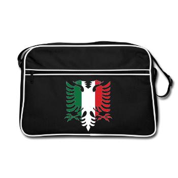 Albanie Italie Drapeau - Sac Retro - noir/blanc - Devant