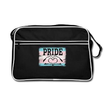 Transgender Pride - Retro Tasche - Schwarz/Weiß - Vorne