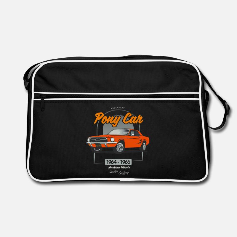 Legendary Pony Car - Retro Tasche - Schwarz/Weiß