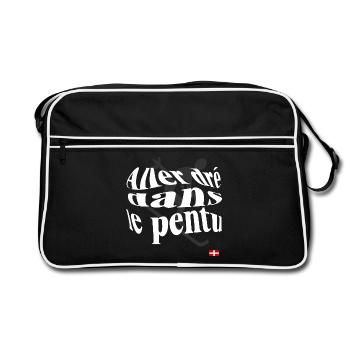 Illustration d’un Sempervivum Stylisé - Sac Retro - noir/blanc - Devant