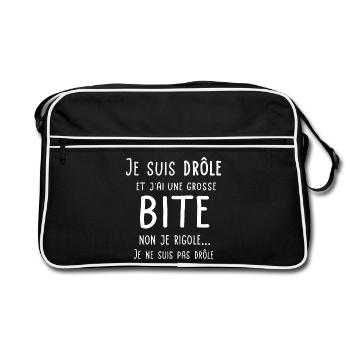 Je suis drôle et j'ai une grosse bite - Sac Retro - noir/blanc - Devant