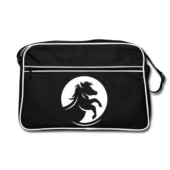 Icône Logo Cheval Symbole Illustration Galop graphique - Sac Retro - noir/blanc - Devant