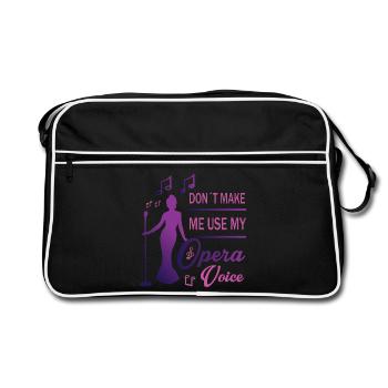 Laute Stimme - Retro Tasche - Schwarz/Weiß - Vorne