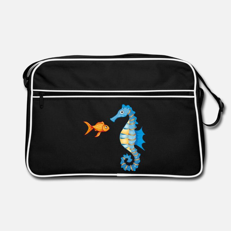 Poissons rouges et hippocampes comiques mignons Sac Retro