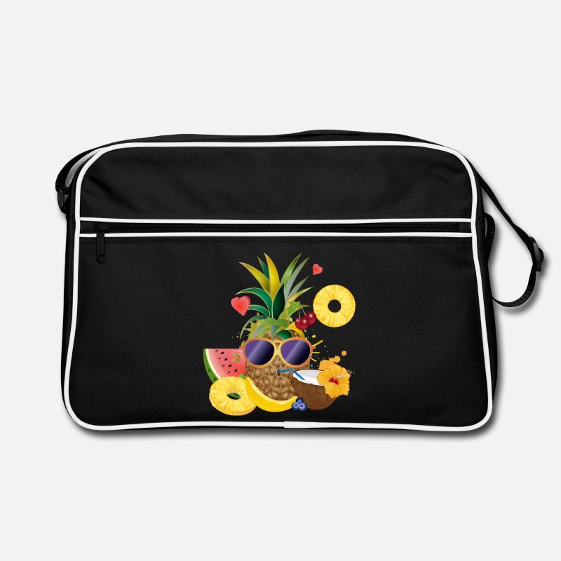 cool summer motif pineapple with coconut Retro Bag
