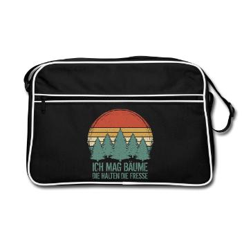 Wandern Wald - Retro Tasche - Schwarz/Weiß - Vorne
