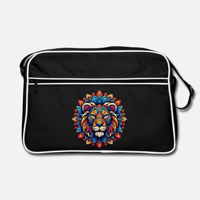 Lion décoré de mandalas Sac Retro