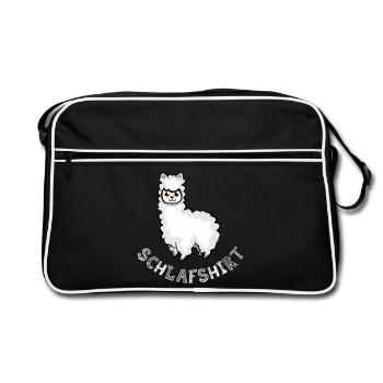 Sleep shirt alpacas llama sleeping cute animals icon - Retro Bag - black/white - Front