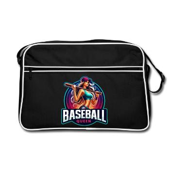 Baseball Queen Female Athlete Design - Retro Bag - black/white - Front