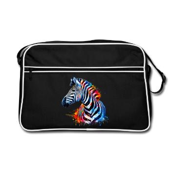 Zebra - Retro Tasche - Schwarz/Weiß - Vorne