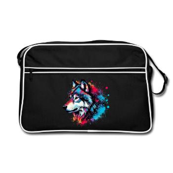 Loup - Sac Retro - noir/blanc - Devant
