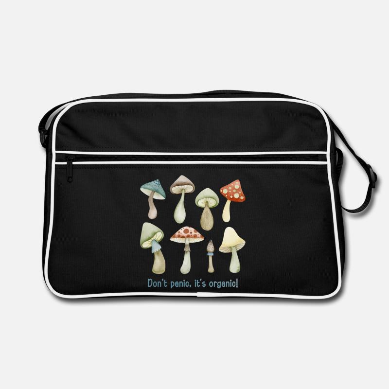 Pas de panique. C’est bio ! Cadeaux de champignons. Sac Retro