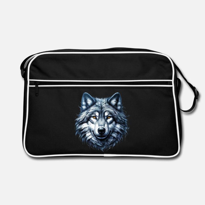 Wolf - Retro Tasche - Schwarz/Weiß
