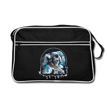 A cat in an astronaut suit - Retro Bag - black/white - Front