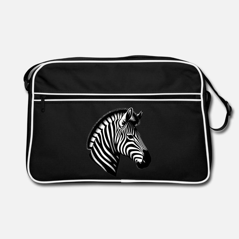 Zebra - Retro Tasche - Schwarz/Weiß