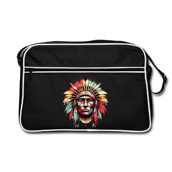 Amérindien Américain - Sac Retro - noir/blanc - Devant