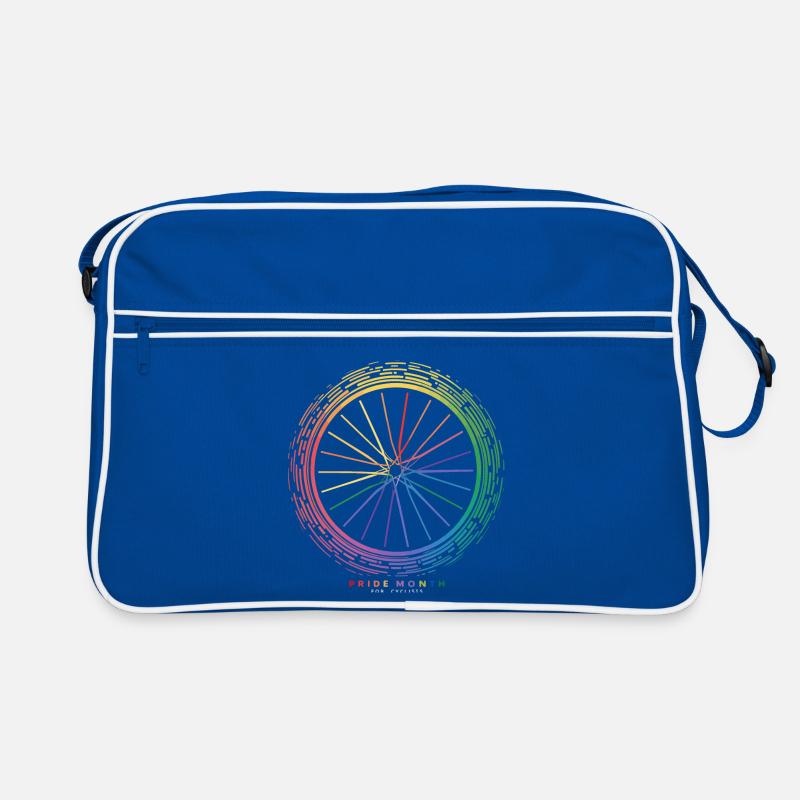 Conception de roue de vélo arc-en-ciel vibrant Sac Retro