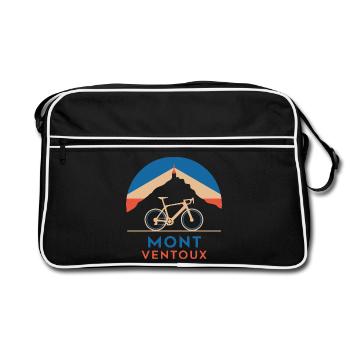 Mont Ventoux mit dem Fahrrad - Retro Tasche - Schwarz/Weiß - Vorne