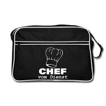 CHEF en service - Sac Retro - noir/blanc - Devant