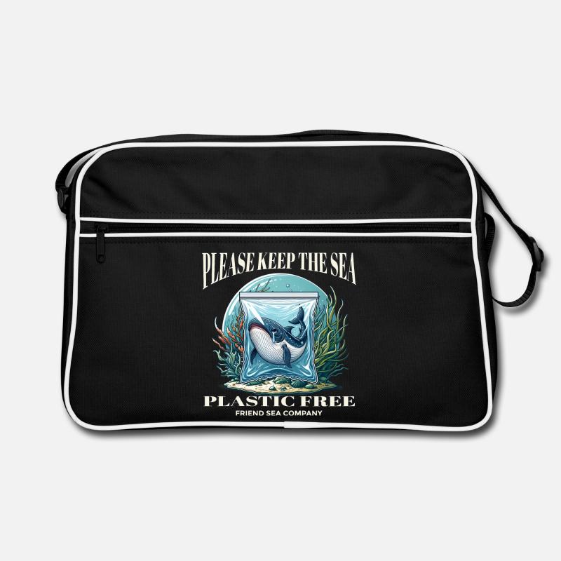 Whales and plastic Retro Bag