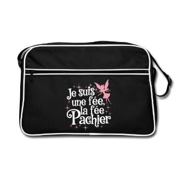Ich bin eine Fee, die Fee Pachier - Retro Tasche - Schwarz/Weiß - Vorne