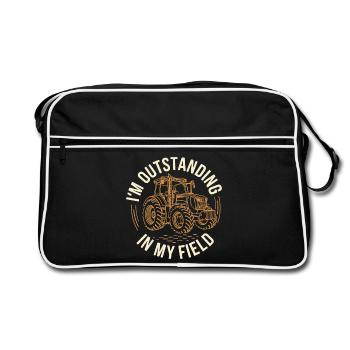 Outstanding in My Field Tractor - Retro Bag - black/white - Front