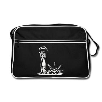 The Statue of Liberty drowns - Retro Bag - black/white - Front