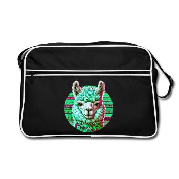 Alpaka - Retro Tasche - Schwarz/Weiß - Vorne