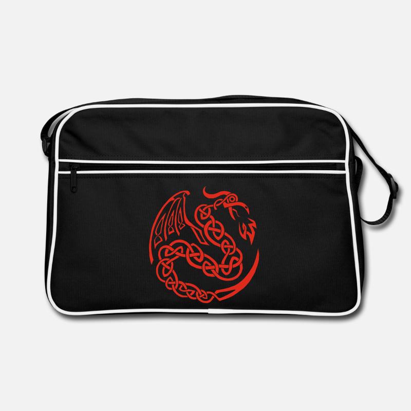 Dragon celte rouge Sac Retro