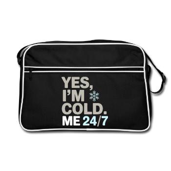 Yes, I’m Cold 24/7 Snowflake Winter Humor Design - Sac Retro - noir/blanc - Devant