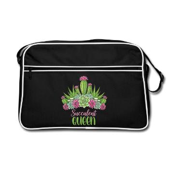 Plantes Succulentes Reine Cactus Femmes - Sac Retro - noir/blanc - Devant